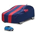 Car Cover Compatible with Elite I20 (Model : 2014-2019) with Antenna &amp; Mirror Pocket, Water Resistant, Triple Stitched, I20 Car Cover- Navy-Red