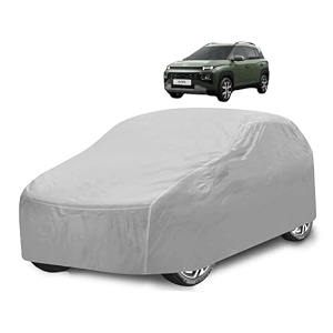 car cover compatible with exter with mirror pocket water resistant triple stitched exter car cover- plain silver