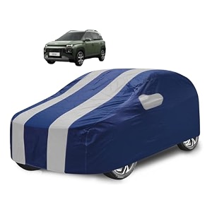 car cover compatible with exter with mirror pocket water resistant triple stitched exter car cover- navy silver