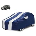 Car Cover Compatible with Exter with Mirror Pocket, Water Resistant, Triple Stitched, Exter Car Cover- Navy-White
