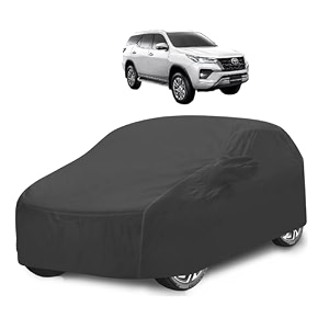 car cover compatible with fortuner model  2016-till date with mirror pocket water resistant triple stitched fortuner car cover- grey