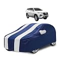 Car Cover Compatible with Fortuner (Model : 2016-Till Date) with Mirror Pocket, Water Resistant, Triple Stitched, Fortuner Car Cover- Navy-White