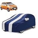 Car Cover Compatible with Grand I10 with Mirror Pocket, Water Resistant, Triple Stitched, Grand I10 Car Cover- Navy-White