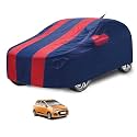 Car Cover Compatible with Grand I10 with Antenna &amp; Mirror Pocket, Water Resistant, Triple Stitched, Grand I10 Car Cover- Navy-Red