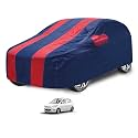 Car Cover Compatible with I10 (Model : 2007-2013) with Mirror Pocket, Water Resistant, Triple Stitched, I10 Car Cover- Navy-Red