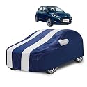 Car Cover Compatible with I10 Nios with Mirror Pocket, Water Resistant, Triple Stitched, I10 Nios Car Cover- Navy-White