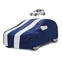 Car Cover Compatible with I20 (Model : 2020-Till Date) with Mirror Pocket, Water Resistant, Triple Stitched, I20 Car Cover- Navy-White