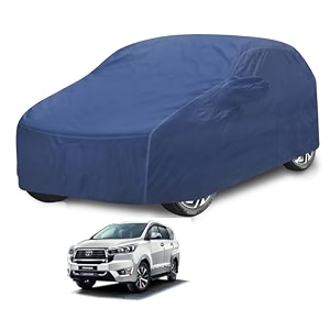 car cover compatible with innova crysta with mirror pocket water resistant triple stitched innova crysta car cover- plain navy