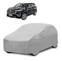 Car Cover Compatible with Innova Hycross with Mirror Pocket, Water Resistant, Triple Stitched, Hycross Car Cover- Plain Silver