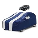 Car Cover Compatible with Innova Hycross with Mirror Pocket, Water Resistant, Triple Stitched, Hycross Car Cover- Navy-White