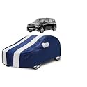 Car Cover Compatible with Kia Carens with Mirror Pocket, Water Resistant, Triple Stitched, Carens Car Cover- Navy-White