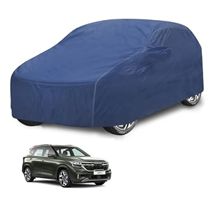 car cover compatible with kia seltos model-2018-2025 with mirror pocket water resistant triple stitched seltos car cover- plain navy