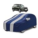 Car Cover Compatible with Kia Seltos (Model-2018-2025) with Mirror Pocket, Water Resistant, Triple Stitched, Seltos Car Cover- Navy Silver