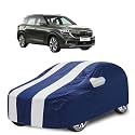 Car Cover Compatible with Kia Seltos (Model-2018-2025) with Mirror Pocket, Water Resistant, Triple Stitched, Seltos Car Cover- Navy-White