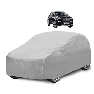 car cover compatible with kiger with mirror pocket water resistant triple stitched kiger car cover- plain silver