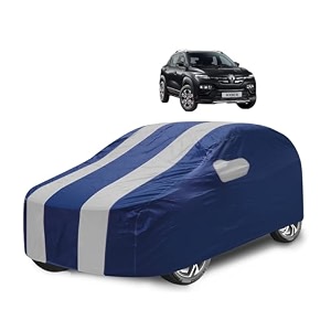 car cover compatible with kiger with mirror pocket water resistant triple stitched kiger car cover- navy silver