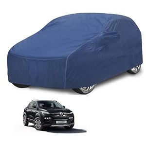 car cover compatible with kiger with mirror pocket water resistant triple stitched kiger car cover- plain navy