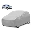 Car Cover Compatible with Kwid with Mirror Pocket, Water Resistant, Triple Stitched, Kwid Car Cover- Plain Silver