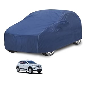 car cover compatible with kwid with mirror pocket water resistant triple stitched kwid car cover- plain navy