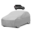Car Cover Compatible with Mahindra Bolero Neo with Mirror Pocket, Water Resistant, Triple Stitched, Bolero Neo Car Cover- Plain Silver