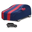 Car Cover Compatible with Mahindra Bolero Neo with Mirror Pocket, Water Resistant, Triple Stitched, Bolero Neo Car Cover- Navy-Red