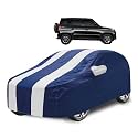 Car Cover Compatible with Mahindra Bolero Neo with Mirror Pocket, Water Resistant, Triple Stitched, Bolero Neo Car Cover- Navy-White
