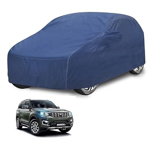 car cover compatible with mahindra scorpio new with mirror pocket water resistant triple stitched scorpio car cover- plain navy