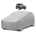 Car Cover Compatible with Mahindra Scorpio New with Mirror Pocket, Water Resistant, Triple Stitched, Scorpio Car Cover- Plain Silver