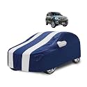 Car Cover Compatible with Mahindra Scorpio New with Mirror Pocket, Water Resistant, Triple Stitched, Scorpio Car Cover- Navy-White
