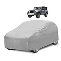 Car Cover Compatible with Mahindra Thar (Model : 2020-Till Date) with Mirror Pocket, Water Resistant, Triple Stitched, Thar Car Cover- Plain Silver