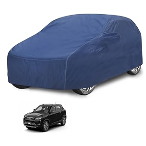 car cover compatible with mahindra xuv 300 with mirror pocket water resistant triple stitched xuv 300 car cover- plain navy