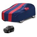 Car Cover Compatible with Mahindra Xuv 300 with Mirror Pocket, Water Resistant, Triple Stitched, Xuv 300 Car Cover- Navy-Red