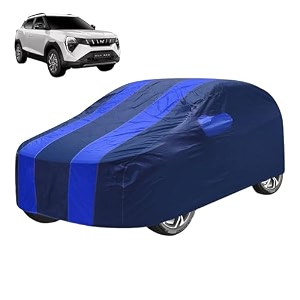 car cover compatible with mahindra xuv 3xo with mirror pocket water resistant triple stitched xuv 3xo car cover- navy-blue