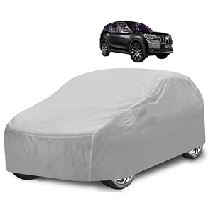 car cover compatible with mahindra xuv 700 with mirror pocket water resistant triple stitched xuv 700 car cover- plain silver