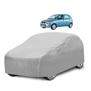 car cover compatible with maruti alto 800 model  2014-2019 with mirror pocket water resistant triple stitched alto 800 car cover- plain silver