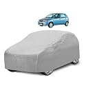 Car Cover Compatible with Maruti Alto 800 (Model : 2014-2019) with Mirror Pocket, Water Resistant, Triple Stitched, Alto 800 Car Cover- Plain Silver