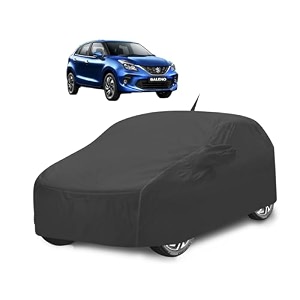 car cover compatible with maruti baleno model 2022- till date with antenna amp mirror pocket water resistant triple stitched baleno car cover- grey