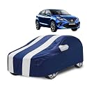 Car Cover Compatible with Maruti Baleno (Model: 2022- Till Date) with Mirror Pocket, Water Resistant, Triple Stitched, Baleno Car Cover- Navy-White