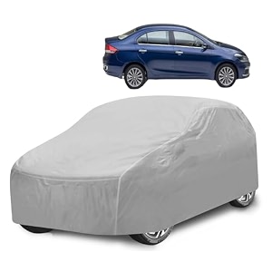 car cover compatible with maruti ciaz with mirror pocket water resistant triple stitched ciaz car cover- plain silver