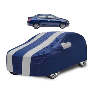 car cover compatible with maruti ciaz with mirror pocket water resistant triple stitched ciaz car cover- navy silver