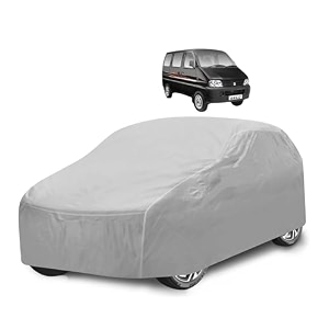 car cover compatible with maruti eeco with mirror pocket water resistant triple stitched eeco car cover- plain silver