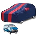 Car Cover Compatible with Maruti Eeco with Mirror Pocket, Water Resistant, Triple Stitched, Eeco Car Cover- Navy-Red