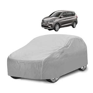 car cover compatible with maruti ertiga model  2019-till date with mirror pocket water resistant triple stitched ertiga car cover- plain silver