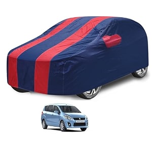 car cover compatible with maruti ertiga model  2012-2018 with mirror pocket water resistant triple stitched ertiga car cover- navy-red