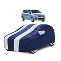 Car Cover Compatible with Maruti Ertiga (Model : 2012-2018) with Mirror Pocket, Water Resistant, Triple Stitched, Ertiga Car Cover- Navy-White