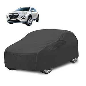car cover compatible with maruti fronx with mirror pocket water resistant triple stitched fronx car cover- grey