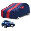 Car Cover Compatible with Maruti Fronx with Mirror Pocket, Water Resistant, Triple Stitched, Fronx Car Cover- Navy-Red