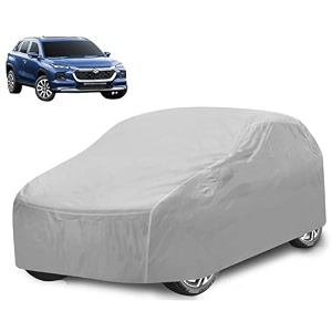 car cover compatible with maruti grand vitara with mirror pocket water resistant triple stitched grand vitara car cover- plain silver