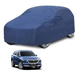 car cover compatible with maruti grand vitara with mirror pocket water resistant triple stitched grand vitara car cover- plain navy