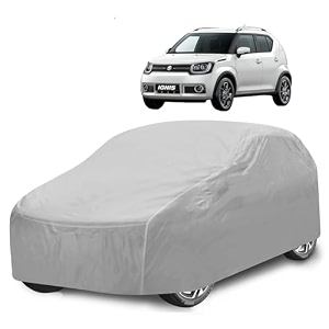 car cover compatible with maruti ignis with mirror pocket water resistant triple stitched ignis car cover- plain silver
